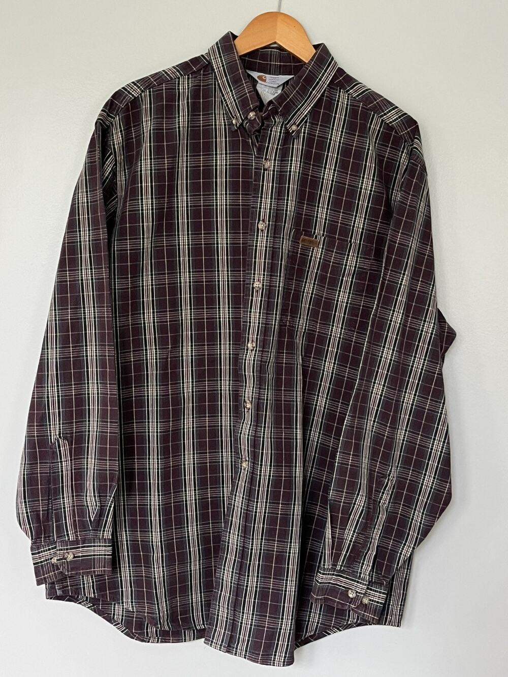 Carhartt Men’s 4XL Regular Heavyweight Plaid Cotton Shirt Made in USA
